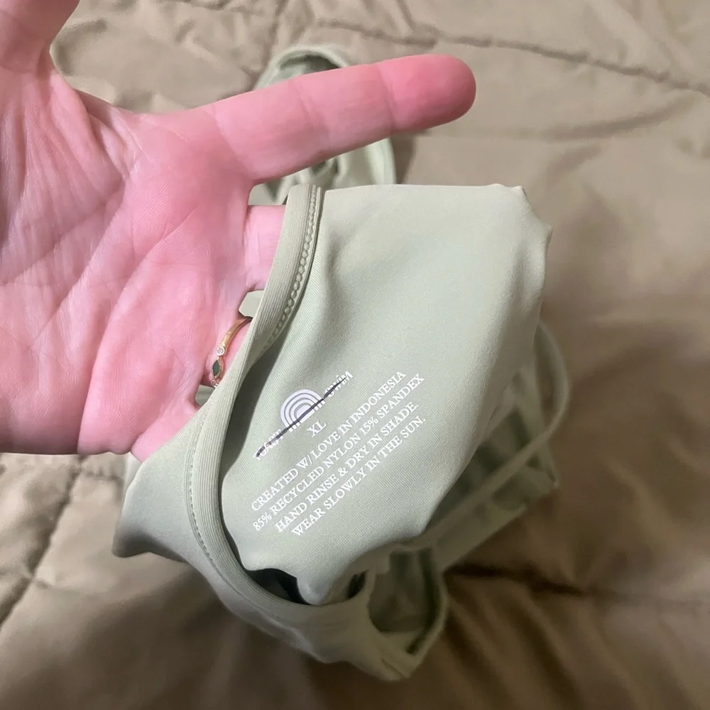 Free People Toast Swim Solid High Cut One Piece Green - Picture 5 of 5